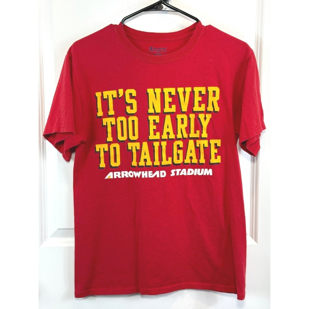 Champion Arrowhead Stadium Tailgate T-Shirt Men's S Red KC Chiefs NFL Football‎